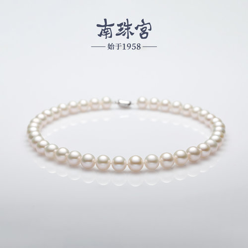 南珠宫项链近圆送婆婆淡水珍珠