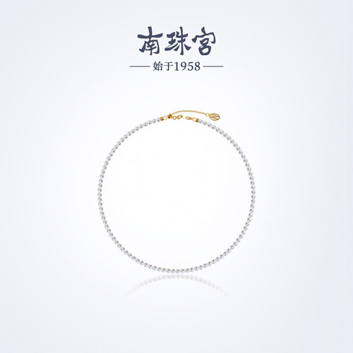 南珠宫925银淡水珍珠项链精致优雅百搭年轻款生日礼物送女友