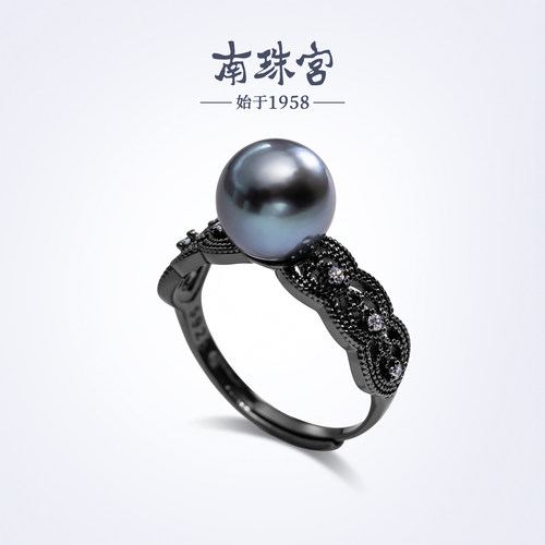 南珠宫寂屿海水珍珠复古女戒