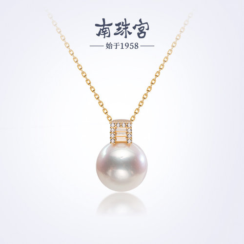 南珠宫925银淡水珍珠吊坠简约通勤百搭轻奢高级感D019SD-J