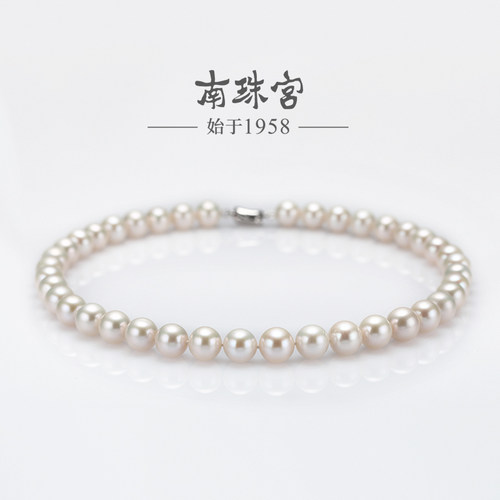 南珠宫项链近圆送婆婆淡水珍珠