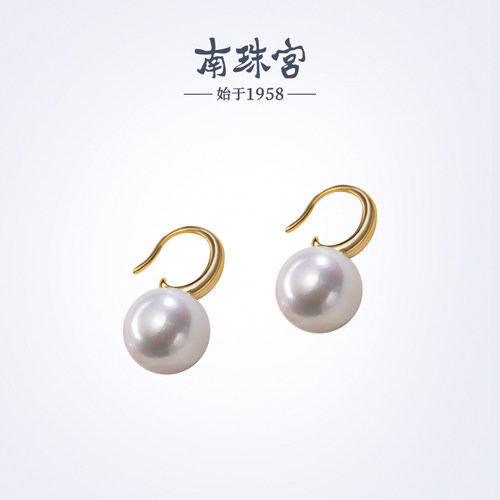南珠宫925银淡水珍珠耳环精致优雅职场C-CYE076SD