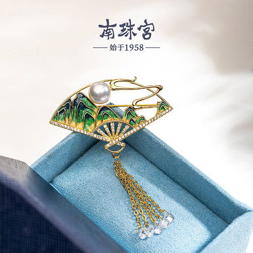 南珠宫胸花天然淡水珍珠