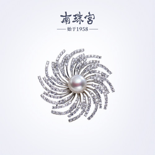 南珠宫瑞彩淡水珍珠胸针日常百搭年轻款生日礼物送女友C-CJZ072HD