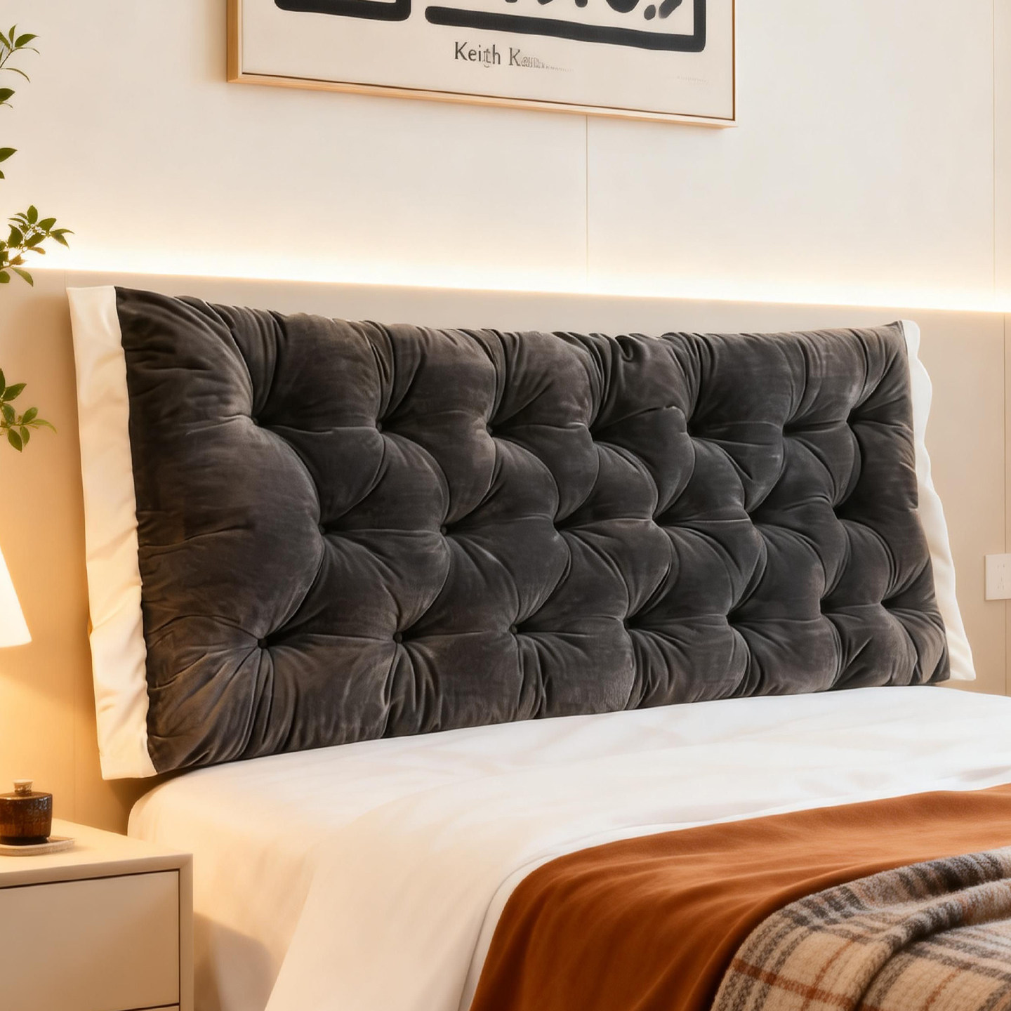 ins风卧室床头靠背软包榻榻米靠枕飘窗靠垫深灰宿舍免洗床上软垫,居家布艺,床头靠垫,淘宝优惠券,粉丝福利购,淘宝优惠卷