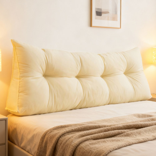 宿舍床头靠垫米黄床上靠枕