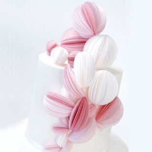 简约风婚礼蛋糕装饰不可食用威化纸圆形网红威化纸片圆球100片