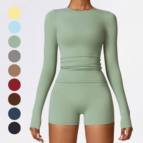 瑜伽上衣磨毛速干健身服