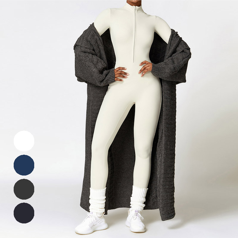加绒保暖一体式瑜伽服连体服