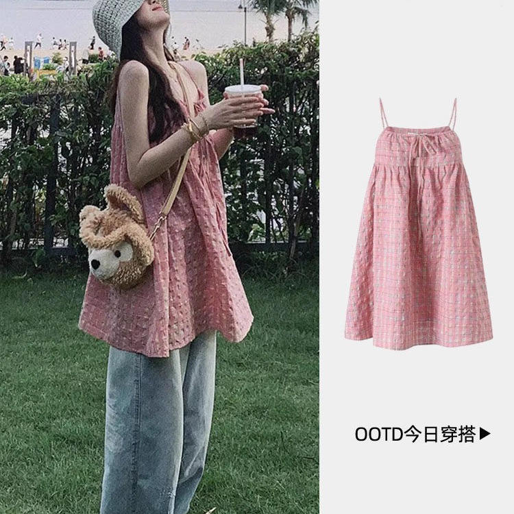 夏日多巴胺彩虹系带洋装