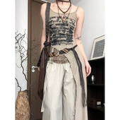 古早风复古高街编织麻绳腰带女棕色百搭装 饰连衣裙外套休闲腰封