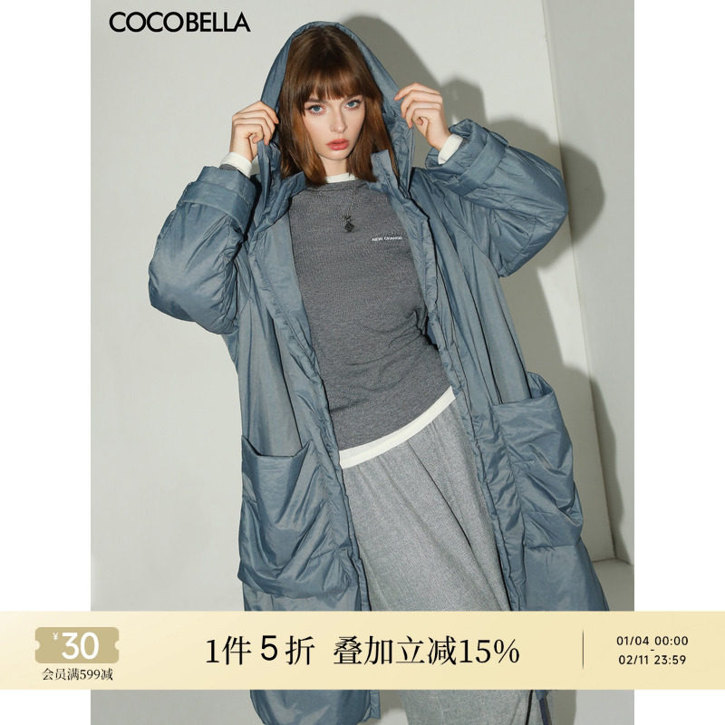 COCOBELL连帽长款棉服女冬大口袋宽松保暖过膝面包服外套MF0061,女装/女士精品,棉衣/棉服,淘宝优惠券,粉丝福利购,淘宝优惠卷