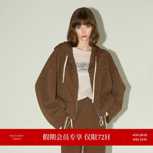 炒色花纱外套休闲连帽拉链卫衣SC3013 miu系穿搭 COCOBELLA