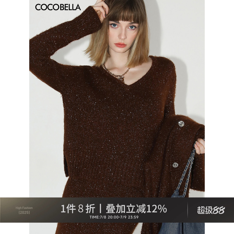 COCOBELLA软糯细闪亮片毛衣