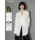 COCOBELLA新中式 女老钱风国风立领衬衣SR545 重工绗线玉石扣白衬衫