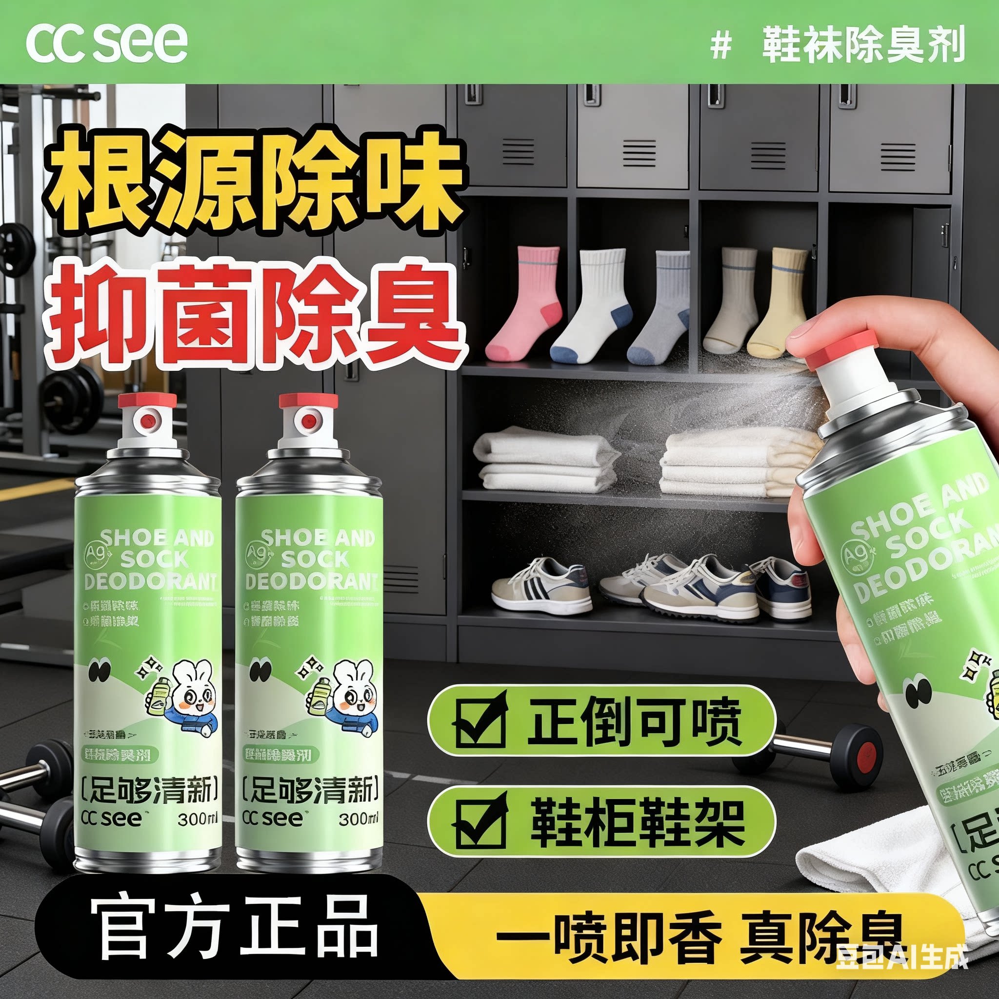 【官方正品】cc see三希鞋子除臭剂鞋子鞋柜专用抑菌除臭神器