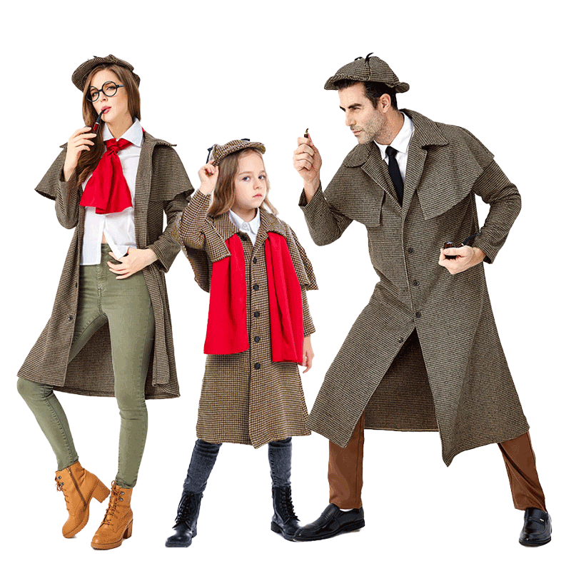 万圣节服装cosplay儿童成人夏洛克福尔摩斯服装侦探神探表演出服