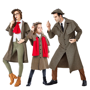 万圣节服装cosplay儿童成人夏洛克福尔摩斯服装侦探神探表演出服