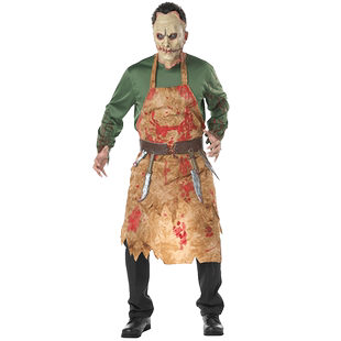 万圣节鬼节酒吧派对晚会表演屠夫厨师衣染血成人男服装死神衣服