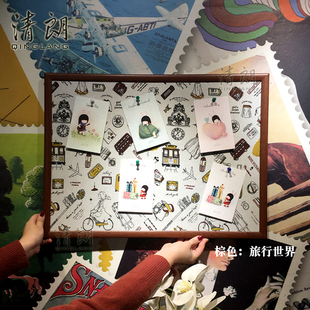 清朗 挂式创意贴布图钉板布艺板照片墙背景板装饰展板留言板记事