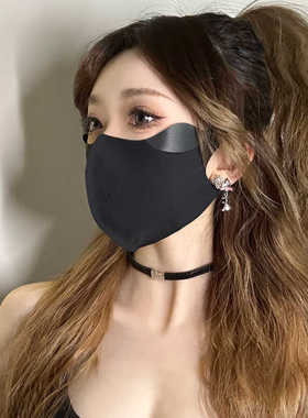 黑色防晒口罩女高颜值2025新款防紫外线透气3d立体夏季冰丝面罩男