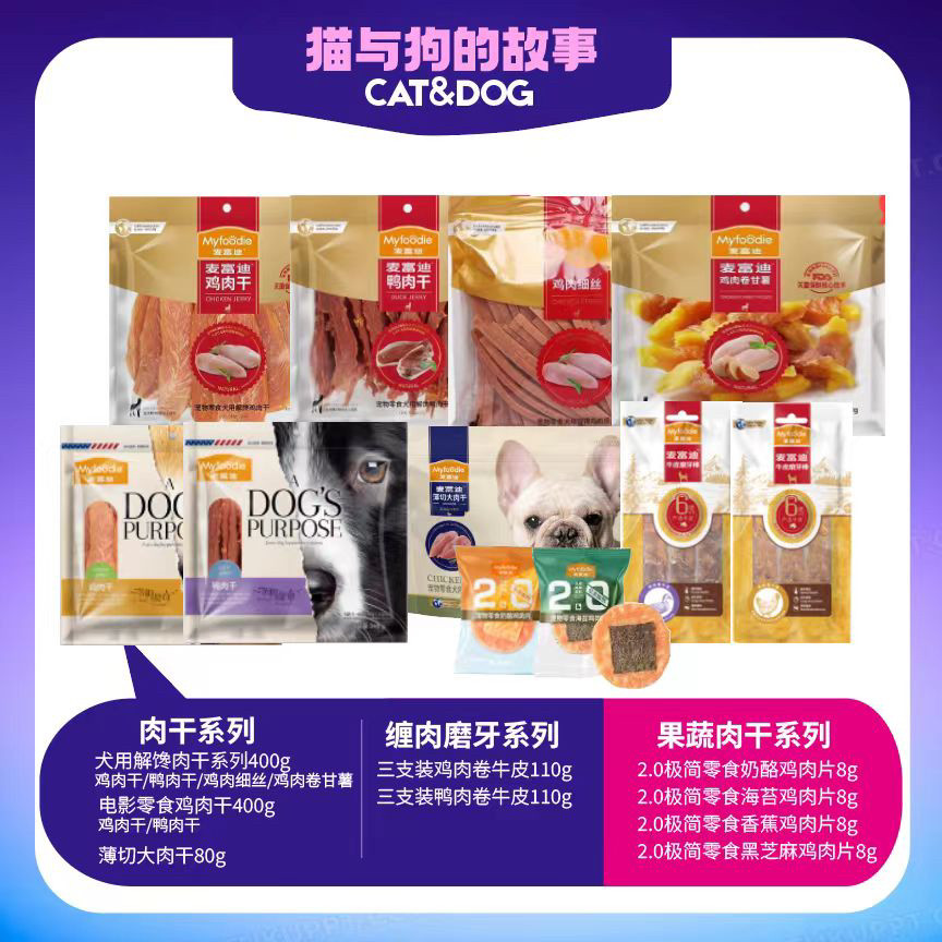 麦富迪宠物营养狗零食鸭肉干鸡肉卷甘薯鸡肉干磨牙棒牛软骨牛肉粒