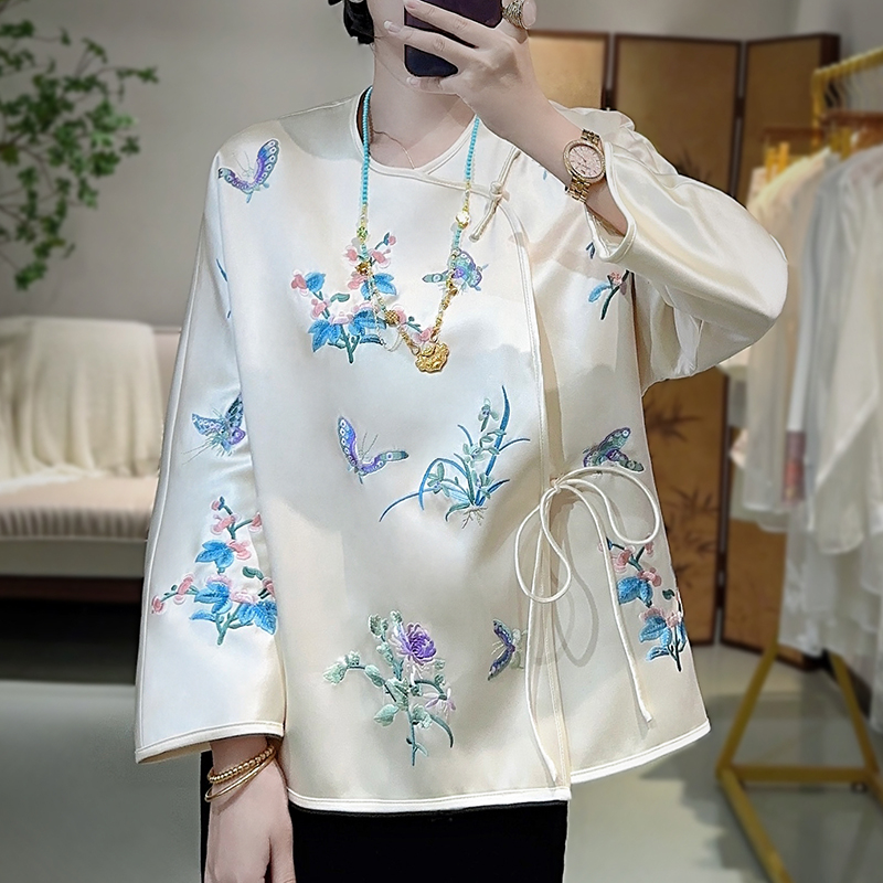 新中式复古国风刺绣上衣