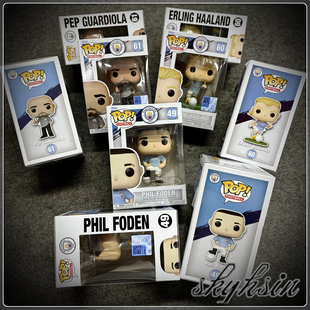 Funko 英超足球曼彻斯特城队手办 福登/瓜迪奥拉/哈兰德人偶公仔