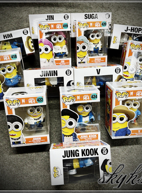 Funko小黄人DM4 X BTS防弹少年团联名手办金南俊金硕珍闵玧其公仔