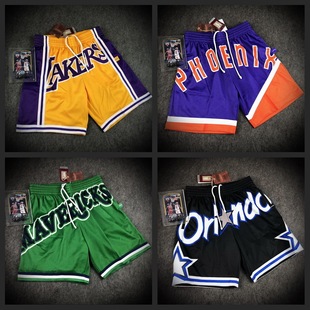 M&N BigFace 2.0独行侠/湖人/魔术/太阳/黄蜂队MN复古大图案球裤