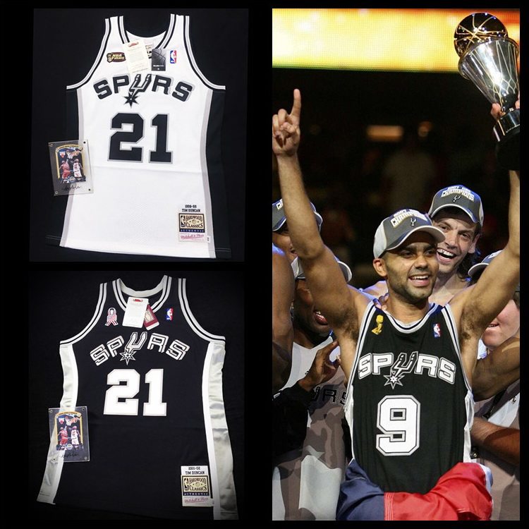 M&N 邓肯帕克马刺队球员版球衣 0102赛季911标 03总冠军MN复刻AU