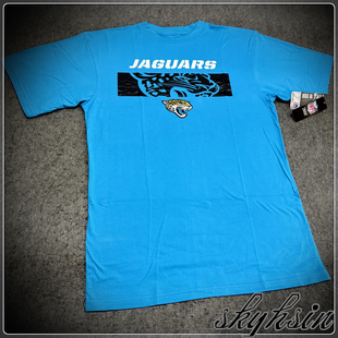 美版Majestic加长加大码T恤 NFL杰克逊维尔美洲虎球迷短袖Jaguars