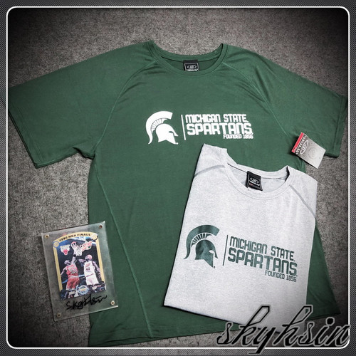 美版萨尔瓦多产 NCAA密歇根州大训练T恤 斯巴达人队速干热身短袖