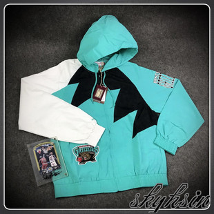 M&N温哥华灰熊复古外套MN鲨鱼齿连帽防风夹克 毕比加索尔河村勇辉