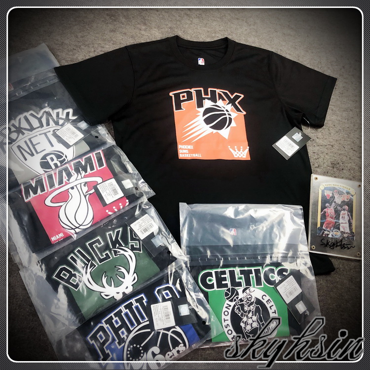 凯尔特人/76人/太阳/篮网/热火/雄鹿队中大童青少年速干篮球t恤