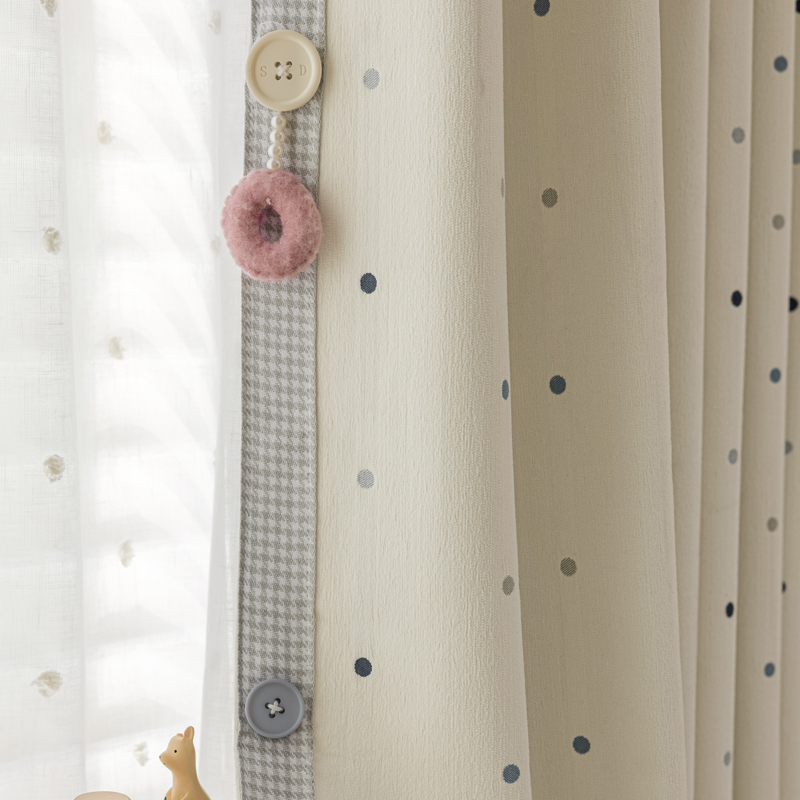 新款奶油ins风洛可可豆儿童窗帘