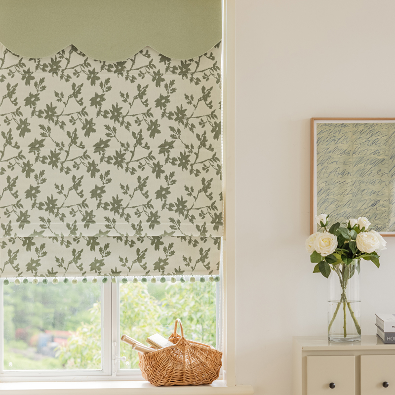 23年新款美式复古罗马帘素色时光