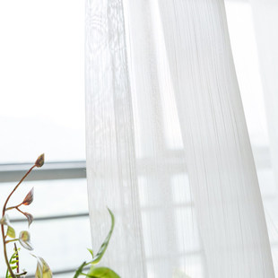 北欧风白色窗纱暗纹纱帘 客厅卧室书房飘窗阳台窗纱窗帘布艺定做
