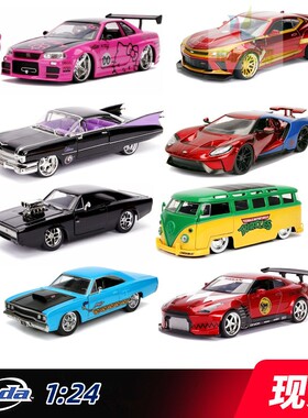 美国佳达JADA 1:24 合金 皮卡 车模带人偶 轮胎模型 卡通玩具成品