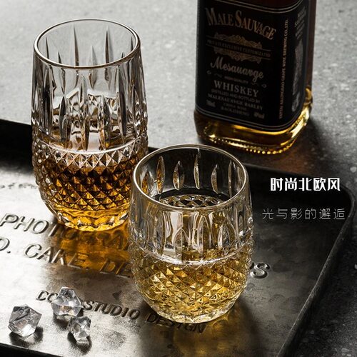 水晶威士忌酒杯创意ins风