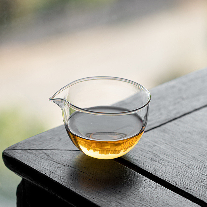 国潮透明公道杯高硼硅玻璃加厚圆形不倒翁匀杯公道杯玻璃公道杯