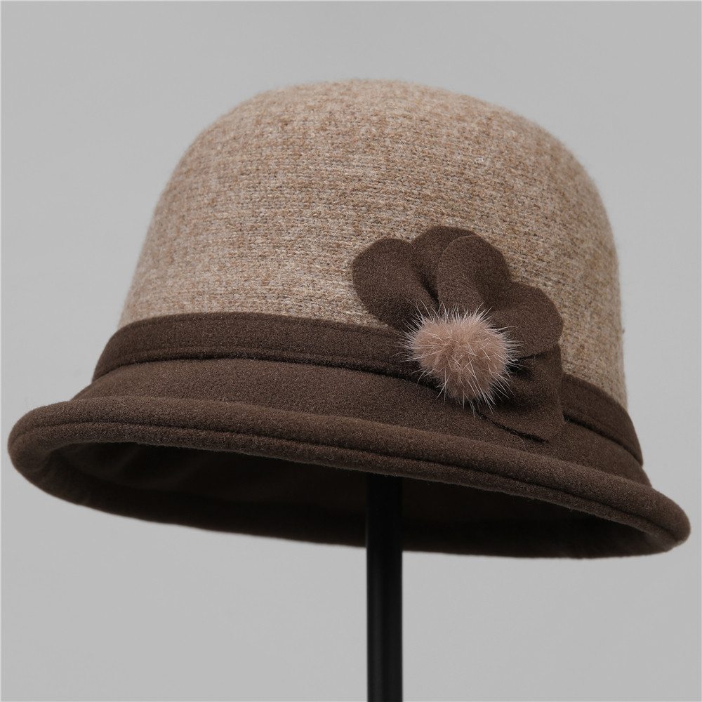 妈妈帽子女士新款秋冬季洋气奶奶渔夫帽冬款中老年人老太太保暖帽