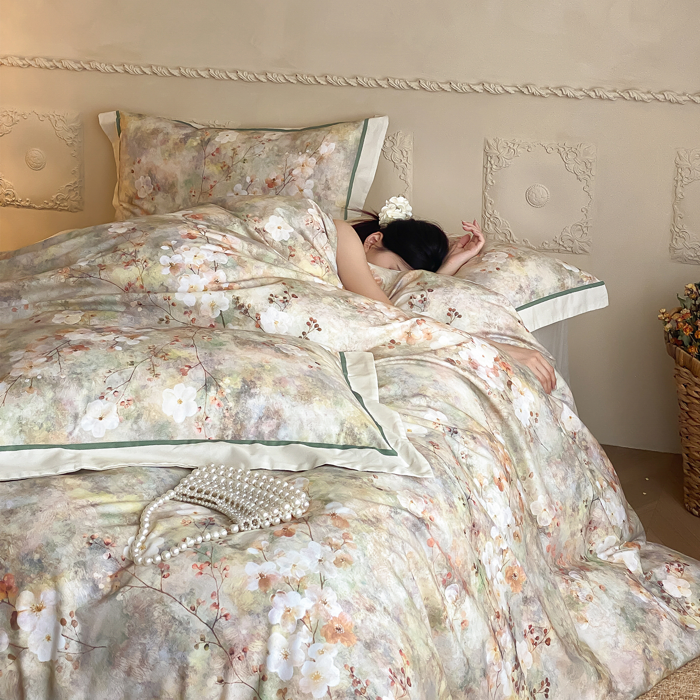 巨好看！法式全棉磨毛印花四件套