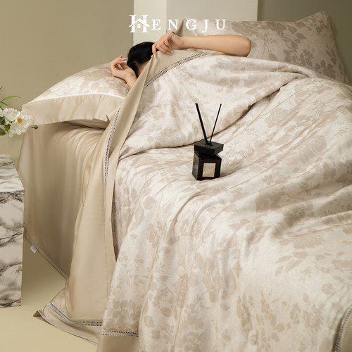 自然凉感莱赛尔天丝夏被四件套