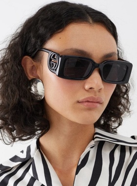 长方形框墨镜环扣双G镂空设计