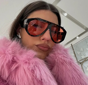 大脸显瘦ins网红同款大框飞行员太阳镜女个性潮人T字粗框蛤蟆镜男