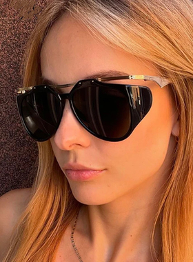 娜扎宋佳同款不规则金属太阳镜