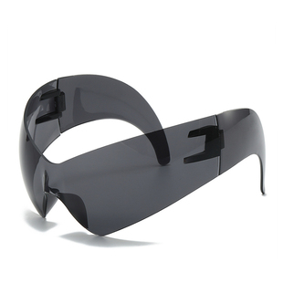 赛博朋克风未来科技感Y2K墨镜男女潮前卫穿搭走秀一体式太阳眼镜