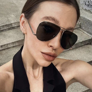 娜扎宋佳同款墨镜女显脸小金属大框飞行员式防紫外线太阳眼镜男酷