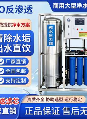 商用大型工业RO反渗透水处理设备全自动净水纯水去离子水垢直饮机